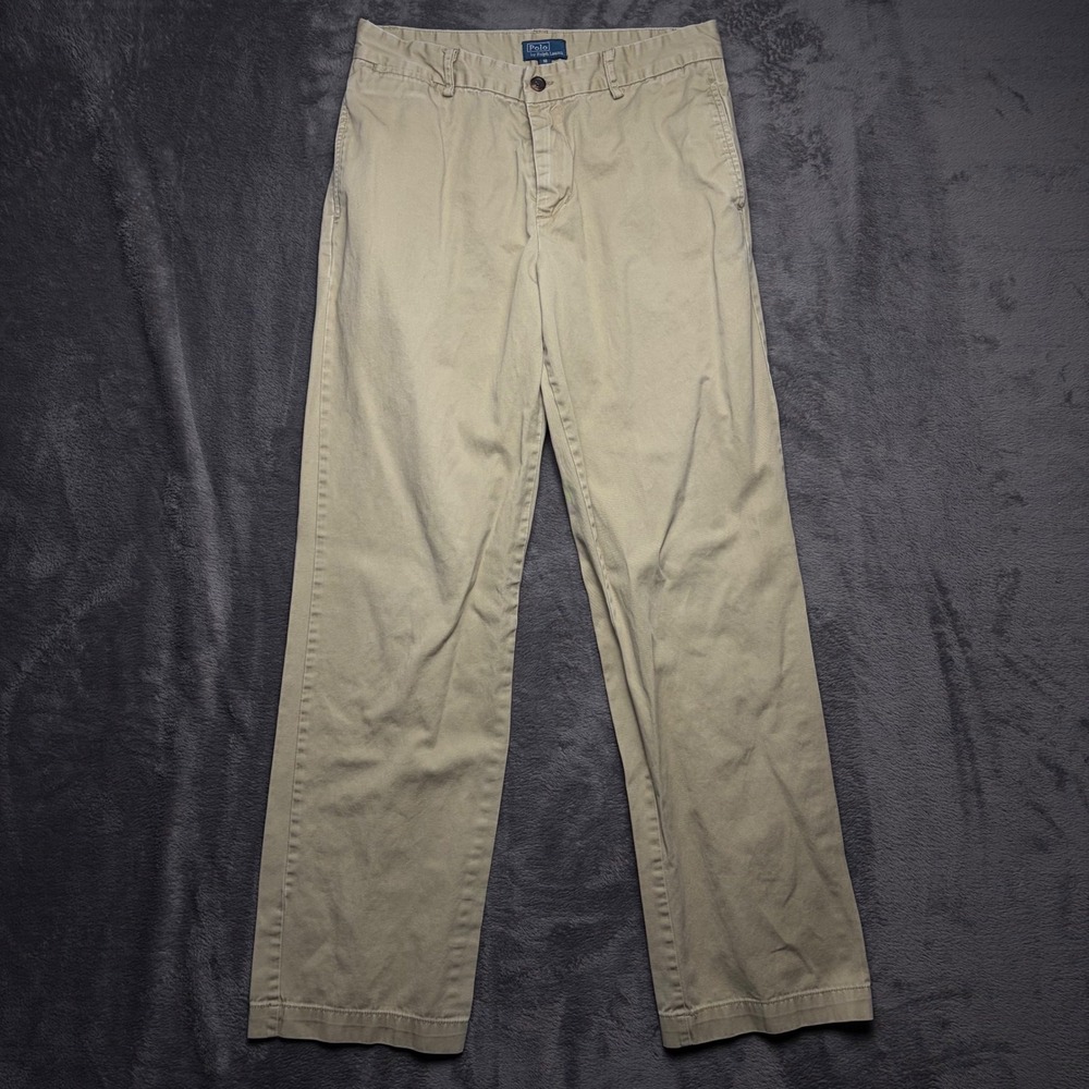 Polo Ralph Lauren Pants Women 28 Tan Chino Straight Leg Cotton Twill Classic